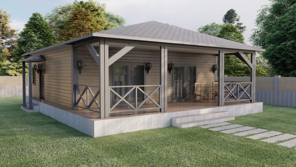 100 m² Hafif Çelik Ev Fiyatı - Konforlu Model dış cephe görünümü